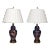 Pair of Navy and Gilt Asian Vases Mounted as Lamps For Sale