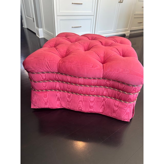 Upholstered Rolling Ottoman For Sale In Chicago - Image 6 of 10