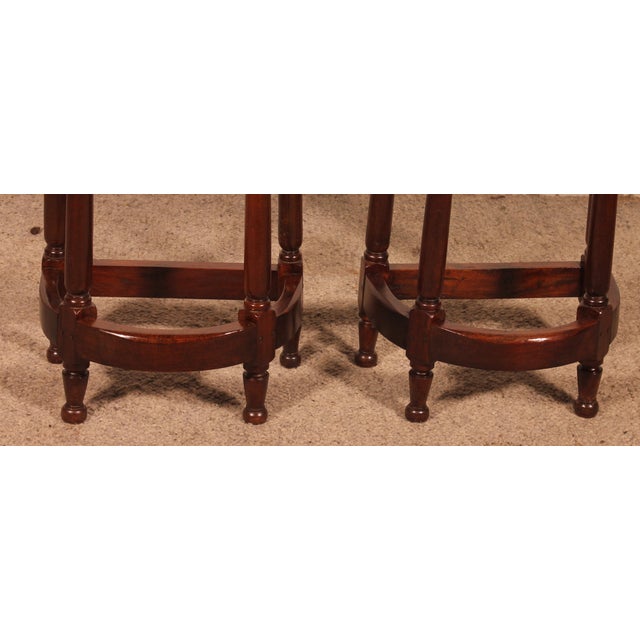 Louis XIII Style Bedside Tables in Walnut, Set of 2 For Sale - Image 10 of 12
