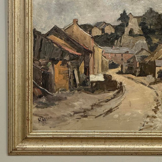 19th Century Framed Oil Painting on Canvas by Henri Orban (1836-1904) 'Esneux' For Sale - Image 10 of 18