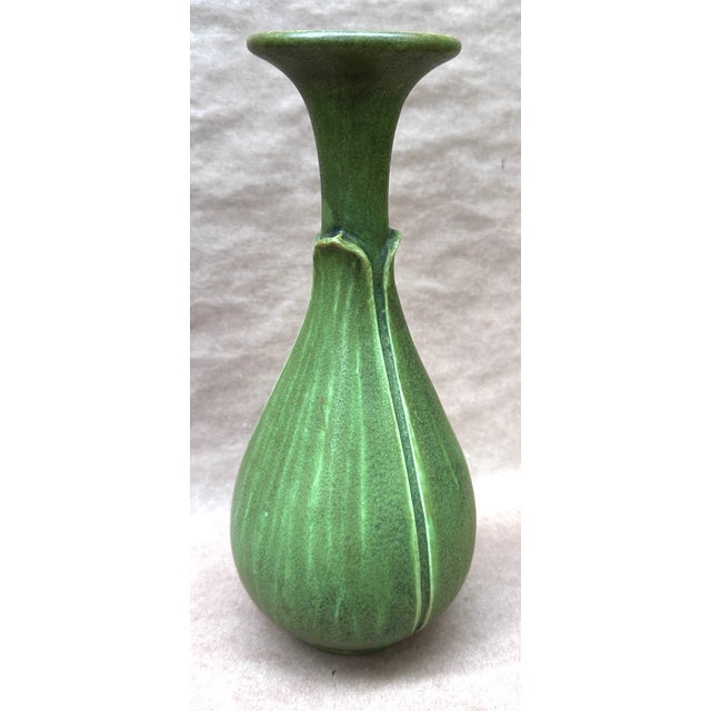 Here we have a fabulous Rookwood Vase with sculpted leaves , a fairly rare example in a super matte green glaze , 9.5"...