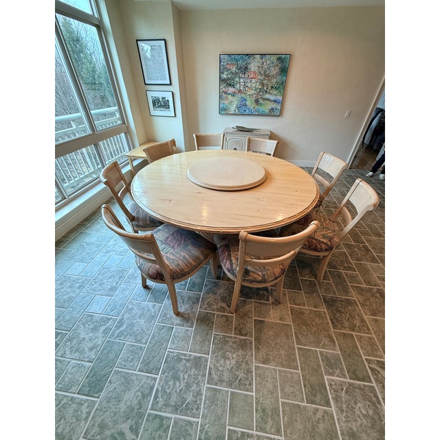 Large Round Kitchen Table With 8 Chairs For Sale - Image 13 of 13