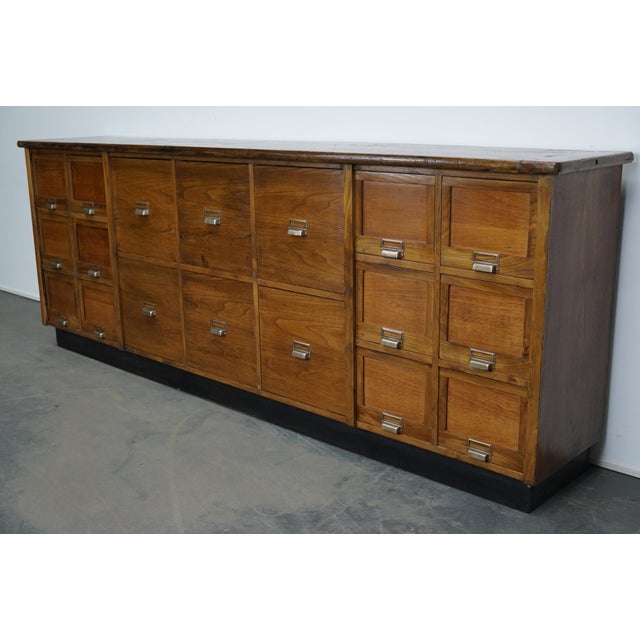 Large Mid-Century French Pine and Oak Apothecary Cabinet, 1950s For Sale - Image 4 of 18