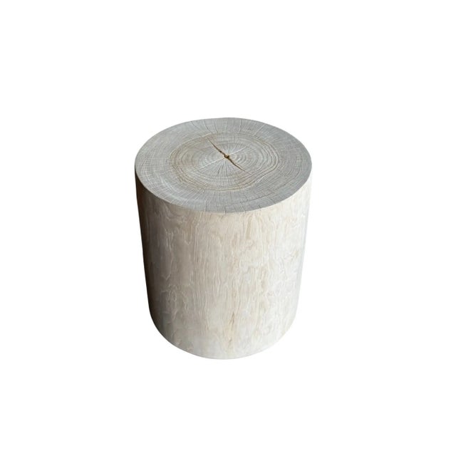 2020s Sculptural Teak Wood Side Table Organic Bleached Finish, Modern Organic For Sale - Image 5 of 7