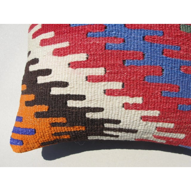 1970s Vintage Kilim Rug Pillow Cover For Sale - Image 5 of 8