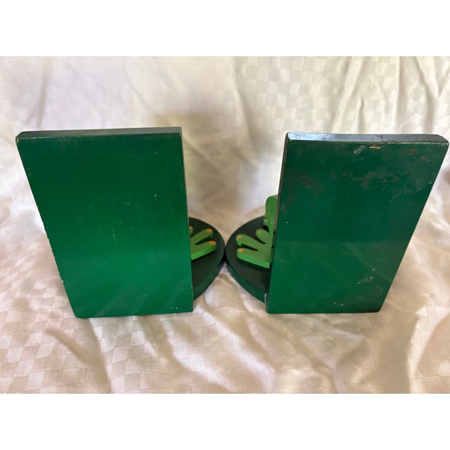 Wood Pair of Handmade Wooden Frog Bookends For Sale - Image 7 of 11