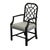 KINDEL FURNITURE Black & Gold Chinese Chippendale Style Lattice Back Dining Arm Chair 38.5" High 23" Wide 23.25" Deep...