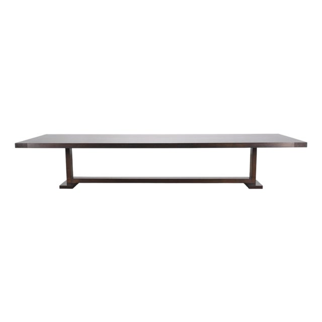 Monumental Ferrell+Mittman Modern Trestle Dining Table 13 Ft For Sale