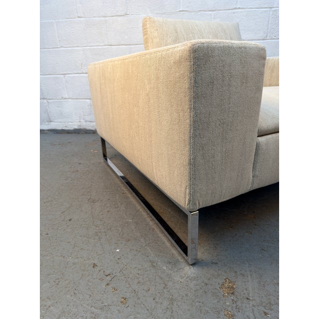 Textile Mid-Century Modern Lounge Chair With Chrome Legs For Sale - Image 7 of 15