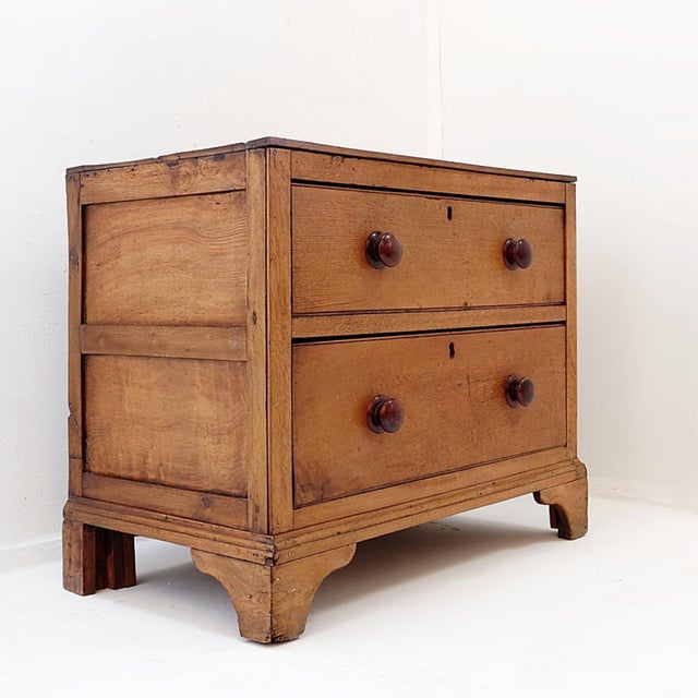 Vintage Rustic Chest of Drawers with Two Drawers and Carved Legs, 1930s For Sale - Image 16 of 17