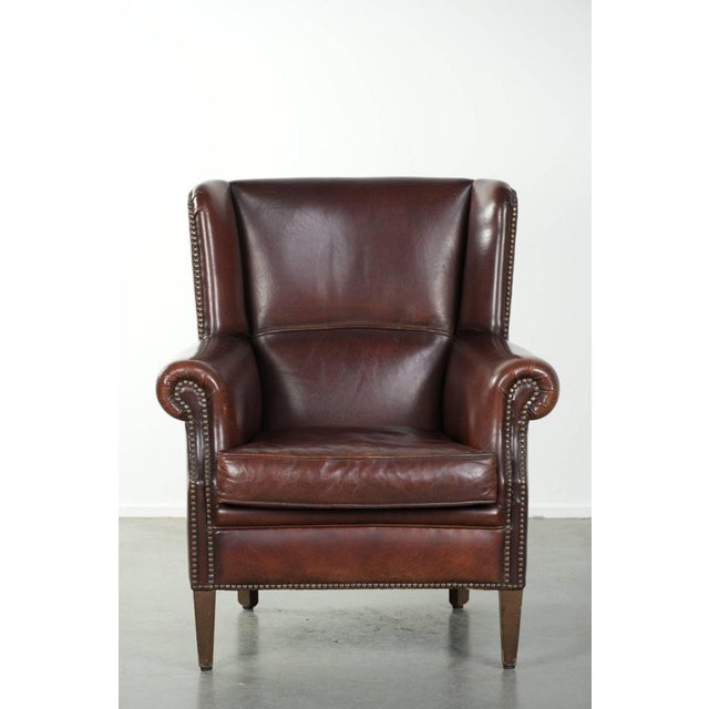Vintage Sheepskin High Back Armchair For Sale - Image 13 of 13