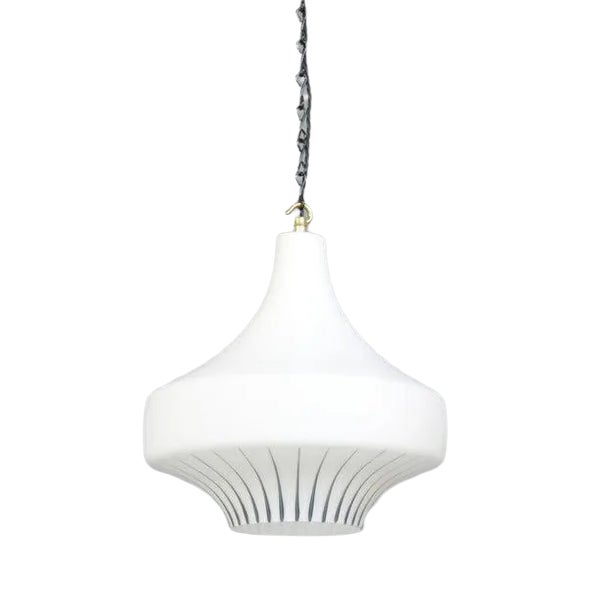 Mid-Century Opaline Pendant Light, 1950s For Sale