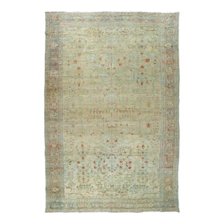 Zabihi Collection Oversize Pale Persian Antique Rug - 13' x 19'8" For Sale