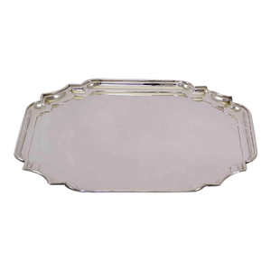 1970’s Vintage/New Silverplate Square Salver, Chippendale Shaped Corners