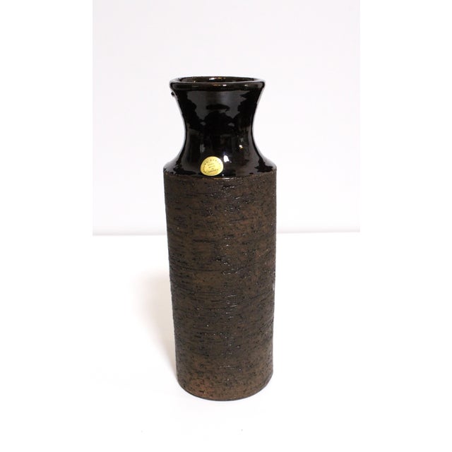 Brown Swedish Ceramic Vase from Laholm, 1960s For Sale - Image 8 of 11