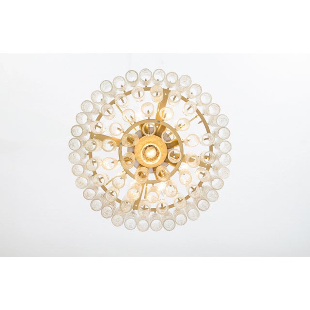 Gold Large Doria Ice Glass Tubes Chandelier, Germany, 1960s For Sale - Image 8 of 12