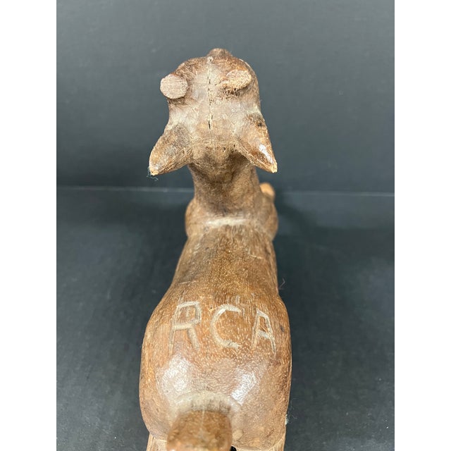 Wood Late 20th Century Carved Wood Deer Sculpture For Sale - Image 7 of 9
