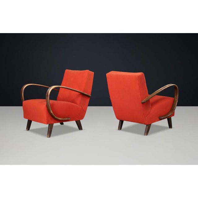 Bentwood Lounge Chairs by Jindřich Halabala, Czechoslovakia, 1940, Set of 2 For Sale - Image 14 of 17