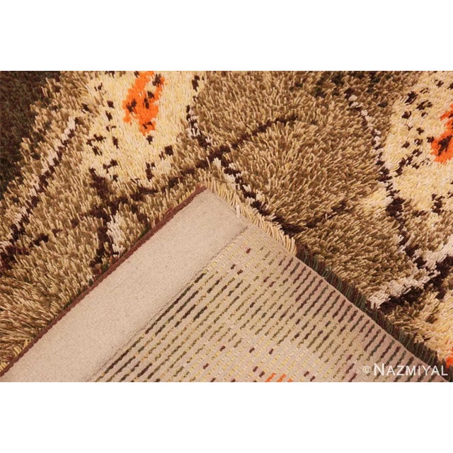 Textile Nazmiyal Collection Vintage Shag Pile Swedish Rya Rug For Sale - Image 7 of 7