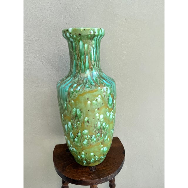 Vintage Studio Art Pottery Drip Glaze Baluster Vase — Mid-Century Modern Ceramic For Sale - Image 4 of 6