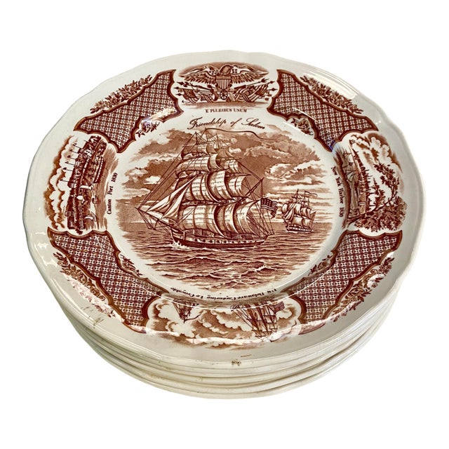 Staffordshire Nautical Plates S/6 For Sale