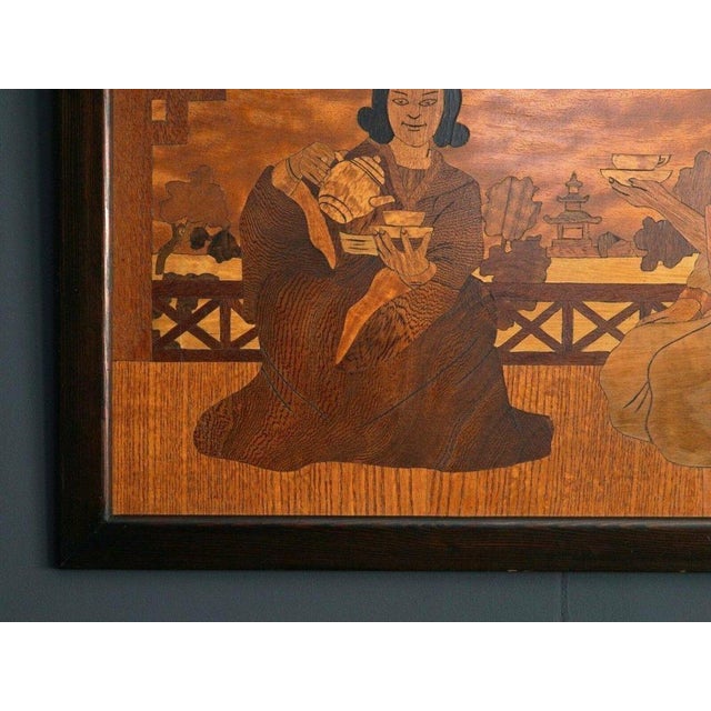 Japanese Intarsia Wood Marquetry Artwork For Sale - Image 4 of 11