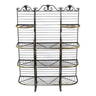French Baker's Rack of Wrought Iron and Brass For Sale