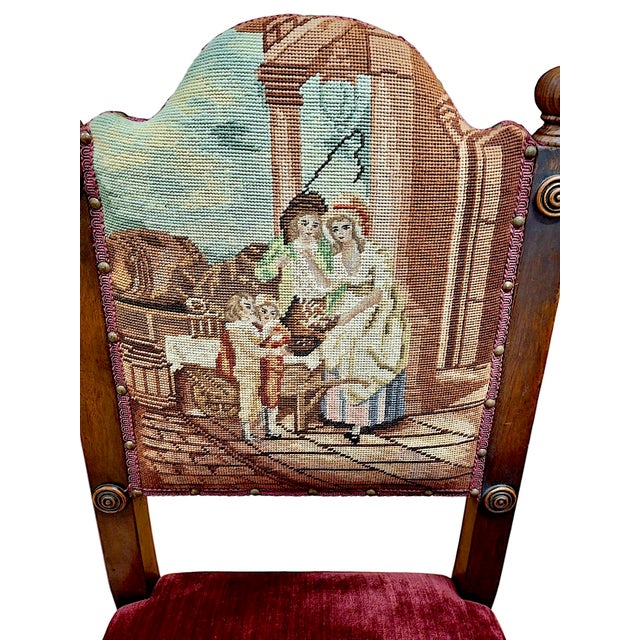 Set of Four Baroque-Style Needlepoint Chairs For Sale In San Francisco - Image 6 of 15