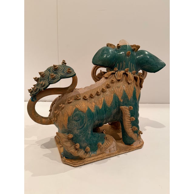 1950s Ceramic Asian Foo Dog Sculpture For Sale - Image 5 of 10