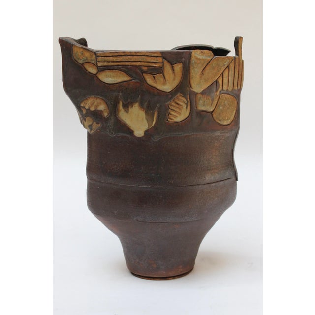 Vintage Studio Stoneware Sculptural Vase For Sale - Image 13 of 13