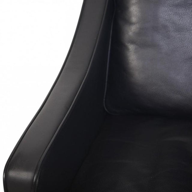 Model 2207 Lounge Chair in Black Leather Børge Mogensen, 1980s For Sale - Image 4 of 16