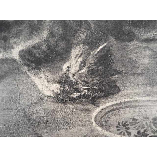 Modern Théophile Alexandre Steinlen, Cats Gnawing a Bone, 1933, Lithograph For Sale - Image 3 of 6