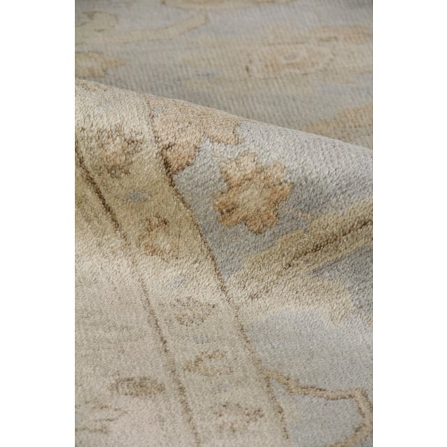 Oushak Hand-Knotted Wool Gray Ivory Rug - 6'x9' For Sale In Los Angeles - Image 6 of 7