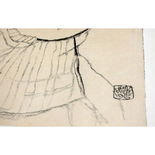Egon Schiele Lithograph Signed #‘Ed Limited Ed.100 “The Embrace” +Custom Framing For Sale - Image 4 of 5