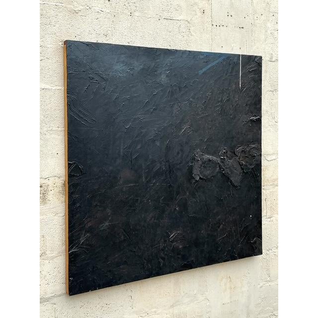 Late 20th Century Vintage Boho Monumental Mixed Media Abstract Oil on Canvas For Sale - Image 5 of 11