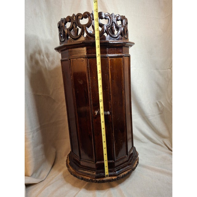 Antique 19thC Italian Sephardic Torah Case Tik Hand Carved Wood J Greenstein Prov For Sale - Image 16 of 17