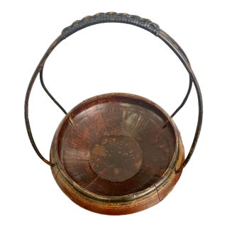 Antique Chinese Wedding Basket / Lidded Carrying Basket – Circa 1890–1915 – Not a Modern Reproduction For Sale