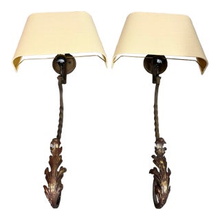 Restoration Hardware Vintage Iron Wall Sconces, Pair For Sale