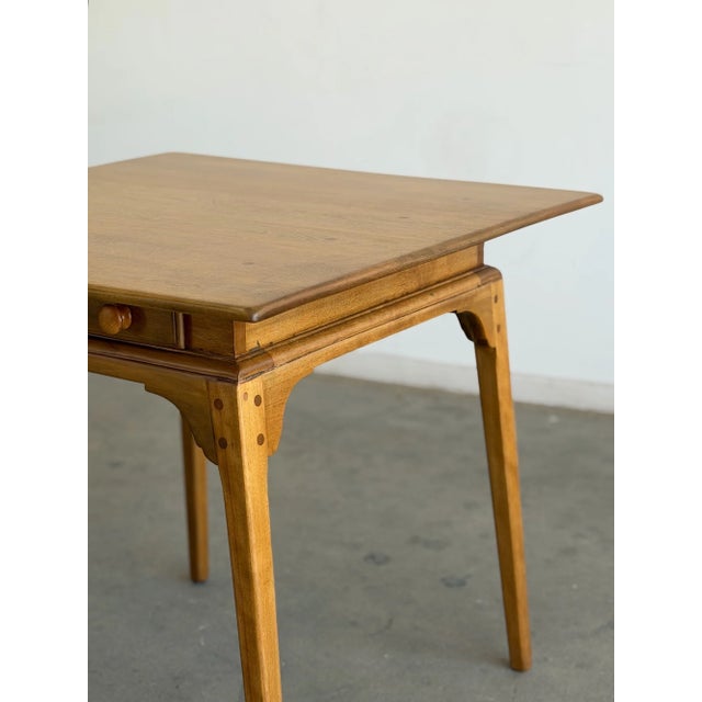 Antique Honey Oak Table With Center Drawer For Sale In Los Angeles - Image 6 of 18