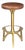 Matthew Izzo Home Ersa Brass Finish and Leather Barstool For Sale
