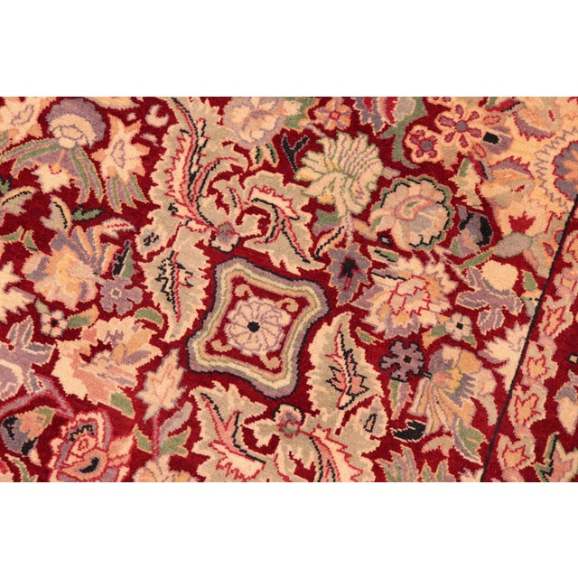 Elegant Floral 1990's Pak-Persian Red/Gold Wool Rug - 6'2'' X 9'2'' For Sale In New York - Image 6 of 9