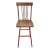Vintage Industrial Stool Oak Wood and Red Steel For Sale
