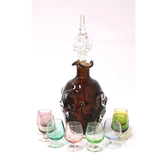 Mid 20th Century Decanter Set With Cordial Glasses - 9 Pieces For Sale - Image 12 of 12
