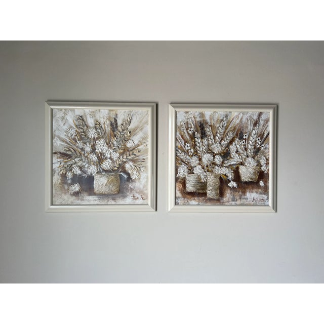 Abstract Stephen Kaye Heavy Impasto Still Life Paintings - a Pair For Sale - Image 3 of 12