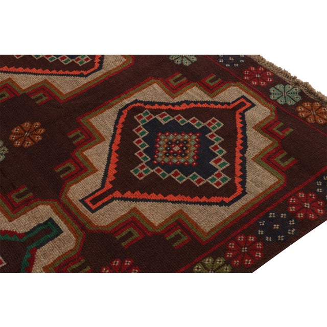 Rug & Kilim Rug & Kilim’s Afghan Baluch Tribal Rug in Rust Tones With Geometric Medallions For Sale - Image 4 of 7