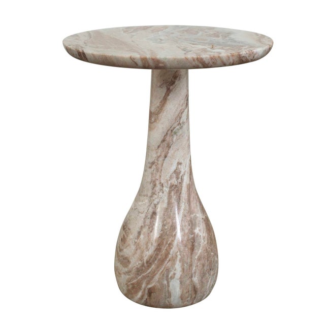 Modern Shura Indoor-Outdoor Marble Accent Table For Sale - Image 3 of 5