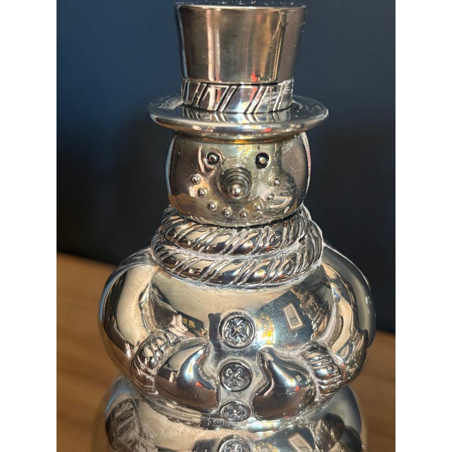 International Silver Late 20th Century Silverplate Snowman Salt and Pepper Shakers by International Silver Co. - A Pair For Sale - Image 4 of 8