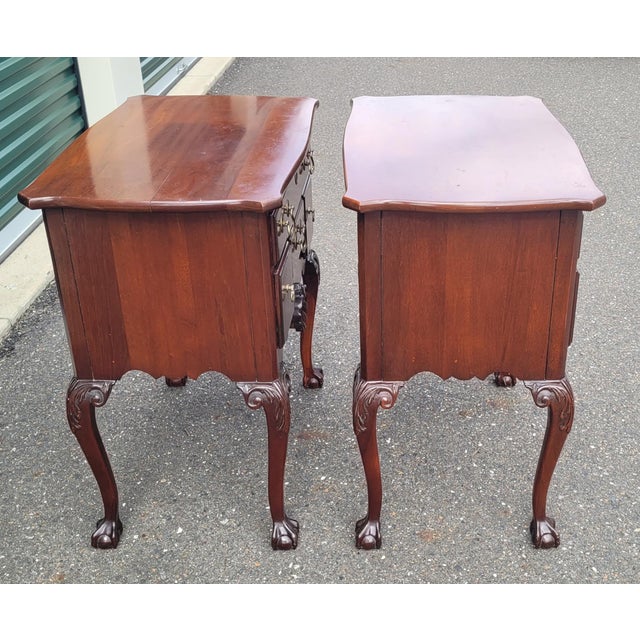1970s Pair Link Taylor Chippendale Shell Carved End Tables For Sale - Image 9 of 17