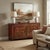 Vintage Orange Red Brown Floral Graphic Credenza Sideboard Cabinet For Sale In San Francisco - Image 6 of 10
