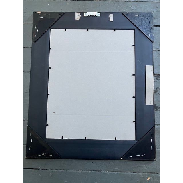 Abstract Contemporary Original Abstract Dog Painting in Blue Wide Frame Signed For Sale - Image 3 of 3